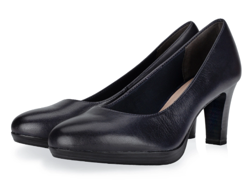 Tmavě modré kožené lodičky TAMARIS 22410