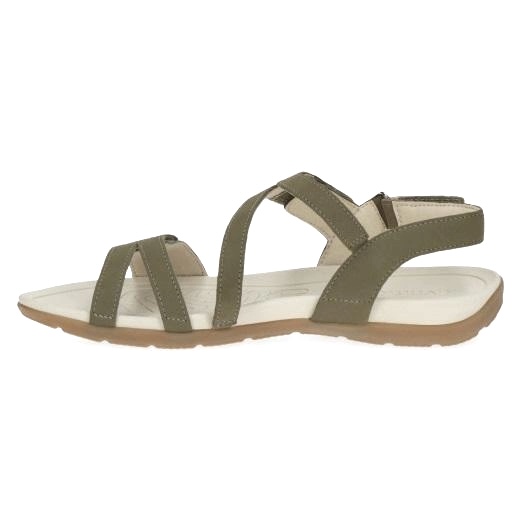 Khaki měkké kožené sandály CAPRICE 28105