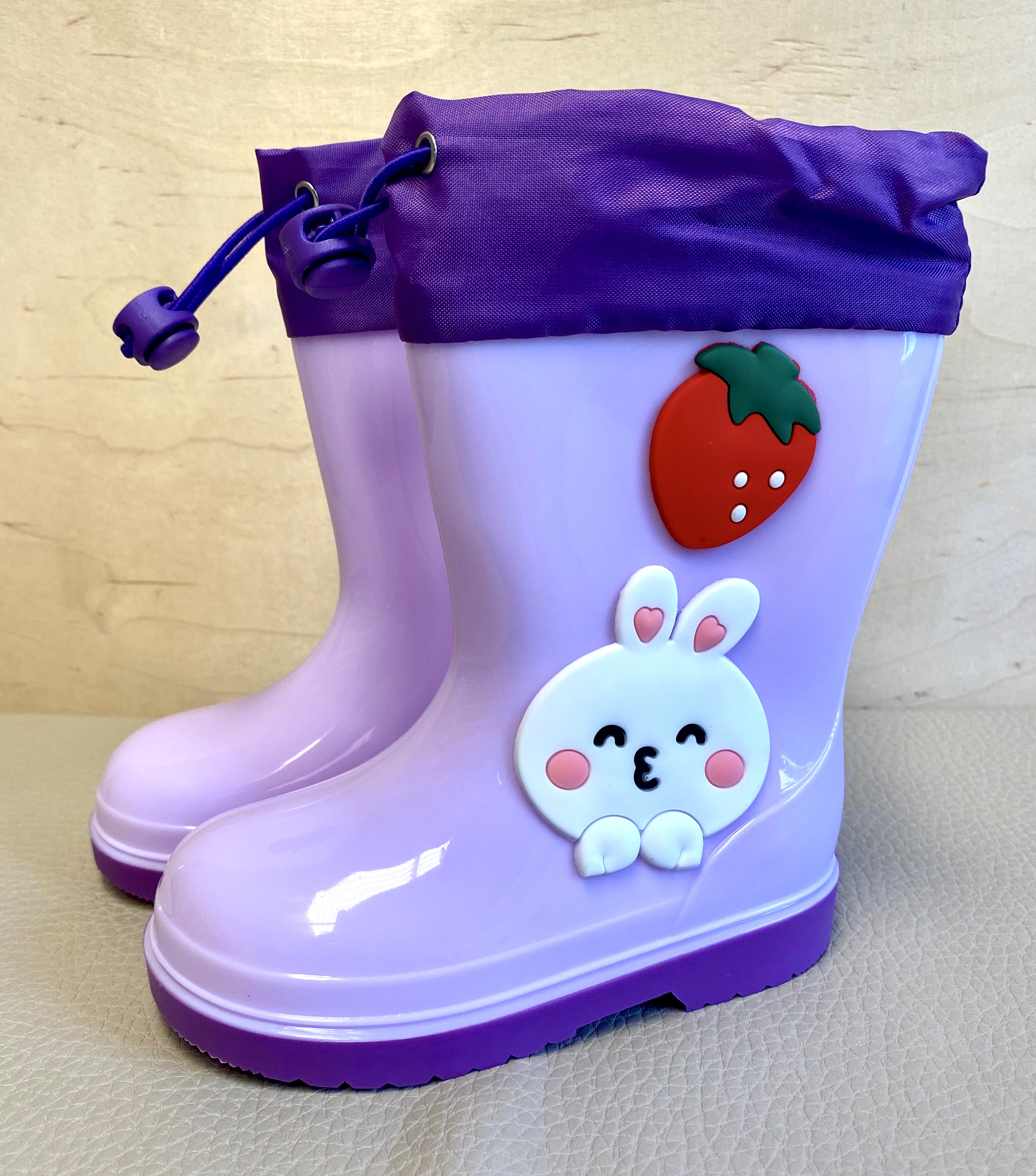 Fialové holínky - gumáky s králíčkem