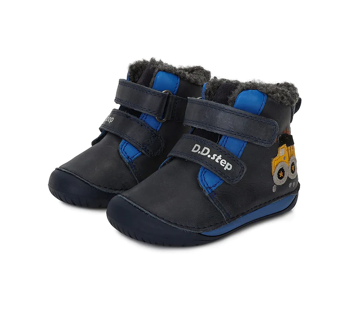 Modré zimní boty barefoot D.D.step W070-337A