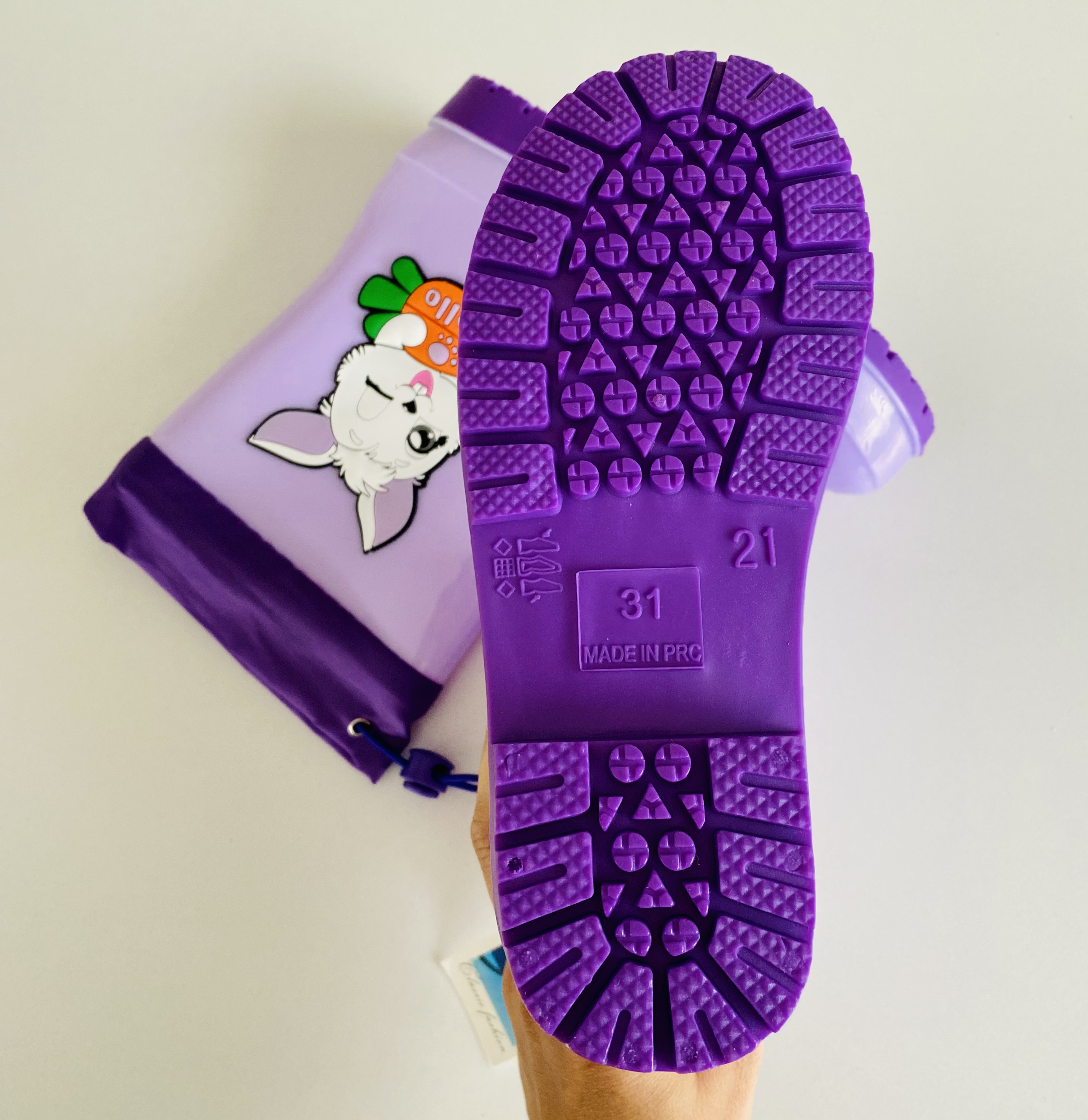 Fialové holínky - gumáky s králíčkem