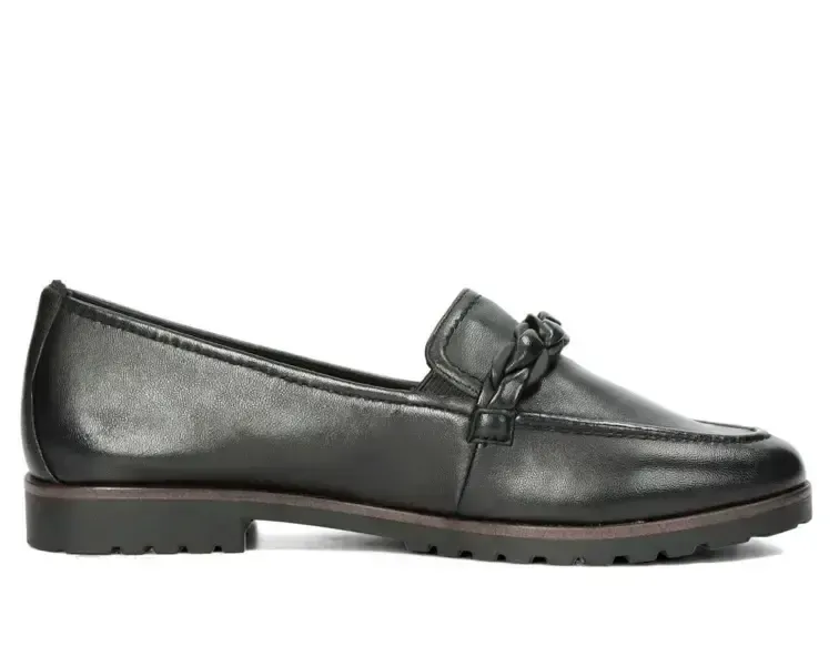 Dámské černé kožené mokasíny 24200