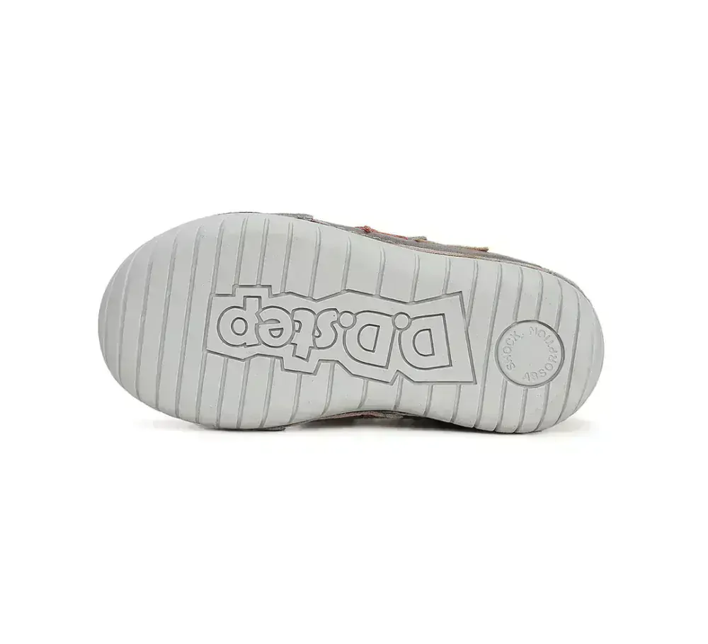 Dívčí stříbrné kožené boty D.D.step S050-41607B