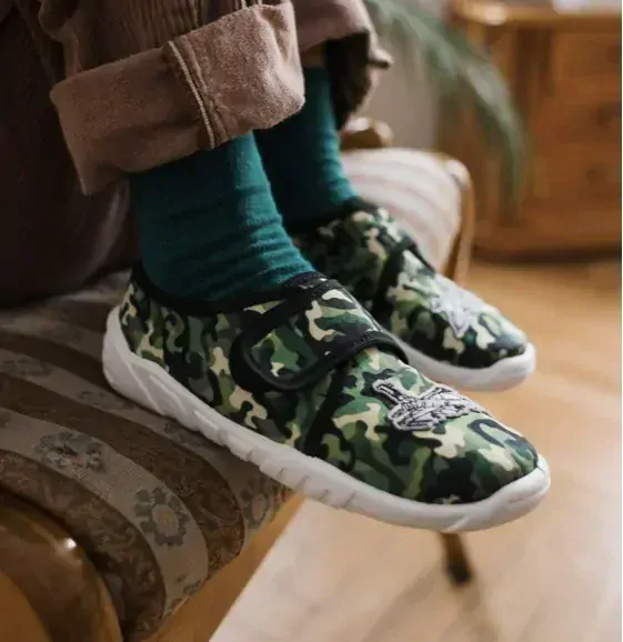 Přezůvky - bačkory ZETPOL maskáčové s koženou stélkou