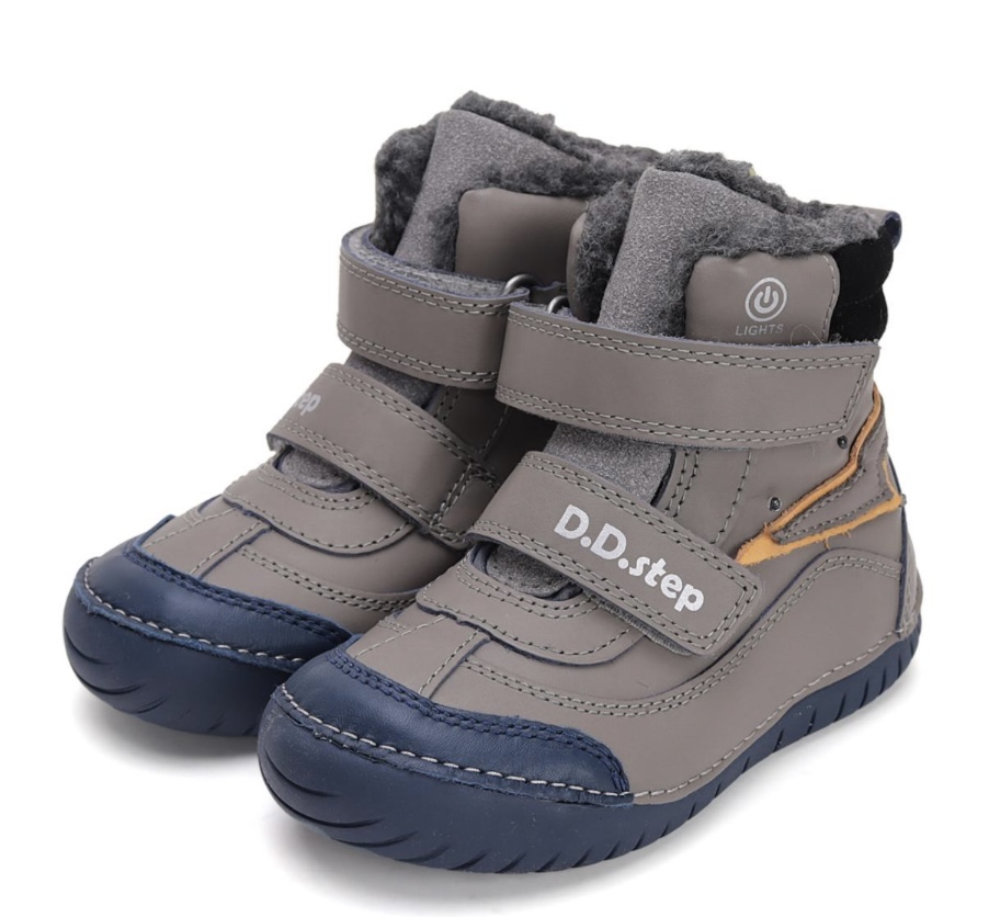 Zimní kožené blikací boty D.D.step W050-42707A