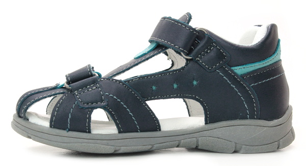 Modré kožené sandálky Ponte PS121-DA05