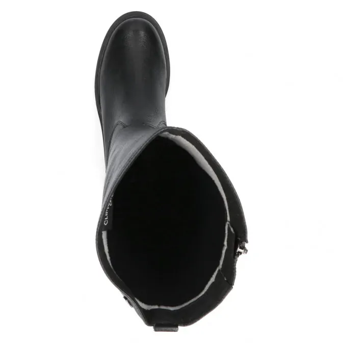 Černé kožené kozačky CAPRICE 25552