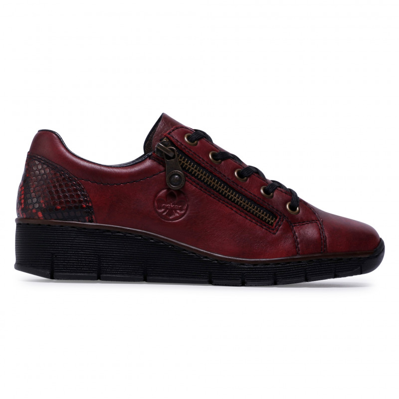 Vínové mokasíny RIEKER 53702-35