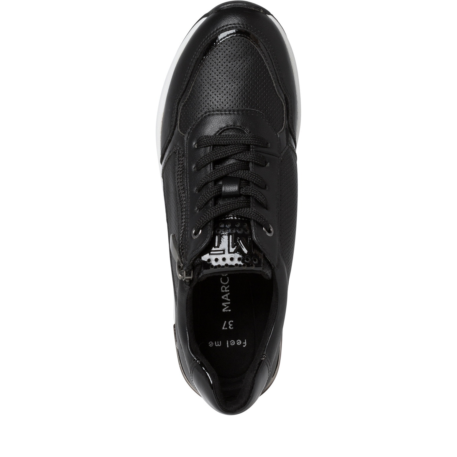 Krásné černé tenisky na vysokém klínku MARCO TOZZI 23743