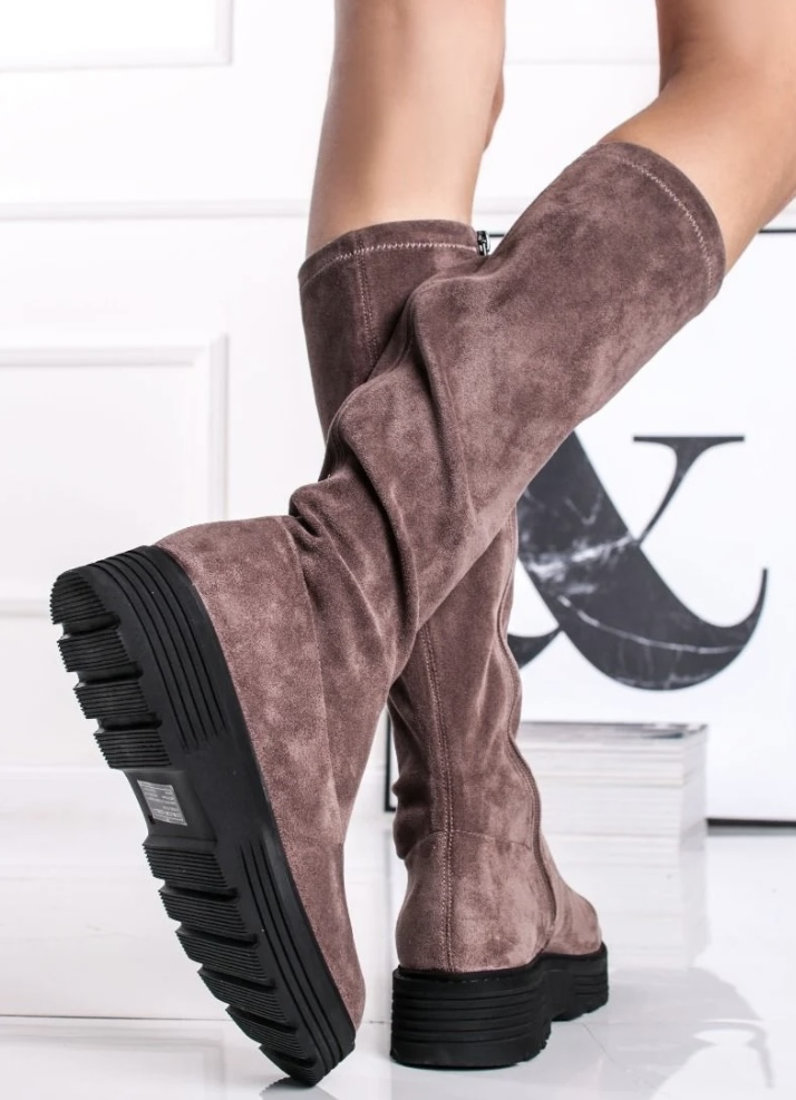 Skvělé hnědé Stretch kozačky CAPRICE 25602