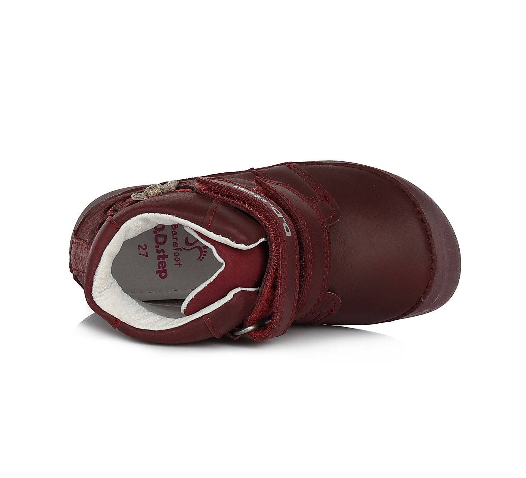 Dívčí kožená kotníková obuv D.D.step barefoot A063-35 s kočičkou