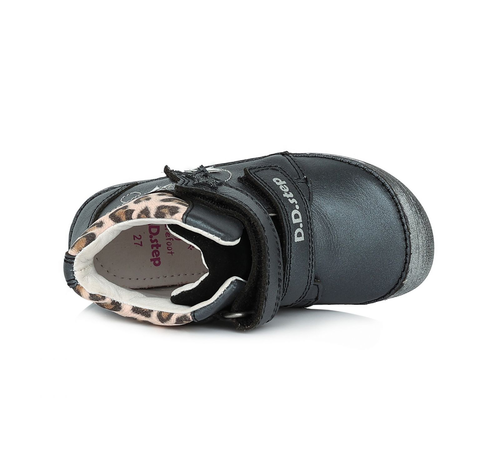 Dívčí kožená kotníková barefoot obuv D.D.step A063-318