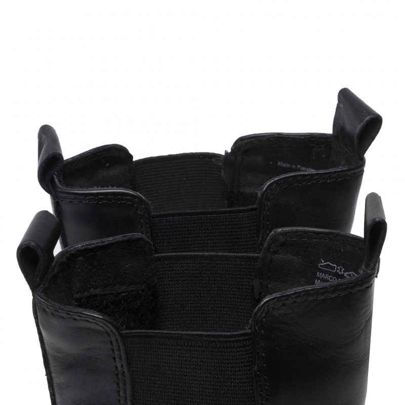 Černá kožená obuv s kožíškem Marco Tozzi 26441