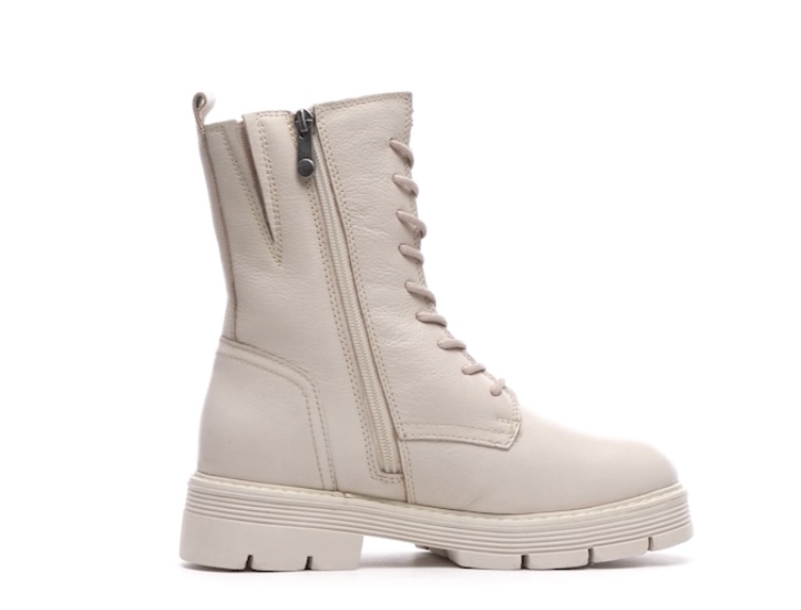 Béžové kožené boty s kožíškem MARCO TOZZI  26286