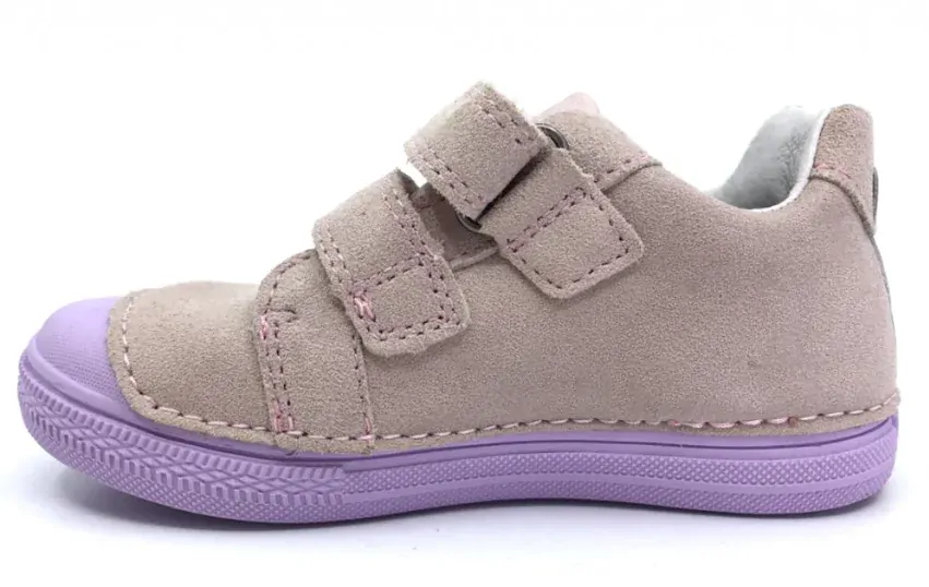 Dívčí fialové kožené blikací boty D.D.step S049-329A