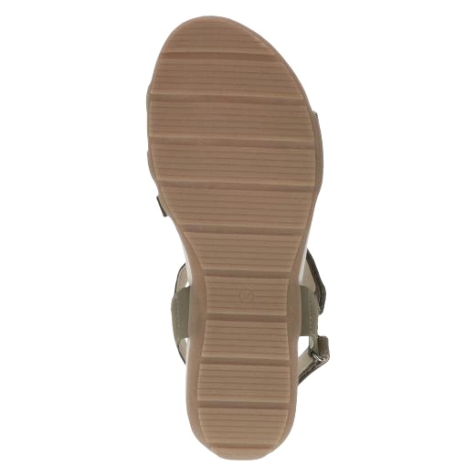 Khaki měkké kožené sandály CAPRICE 28105