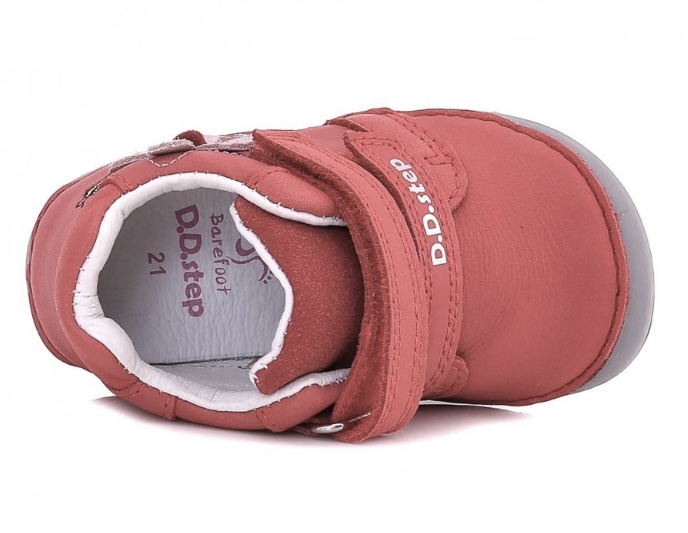 Dívčí kožená barefoot obuv D.D.step S070-375 s kytičkou
