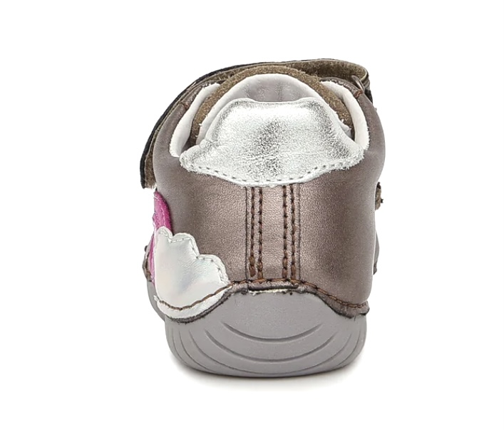 Dívčí bronzové kožené boty D.D.step S050-321 s duhou