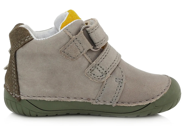 Chlapecké šedé kožené boty D.D.step S070-316A barefoot
