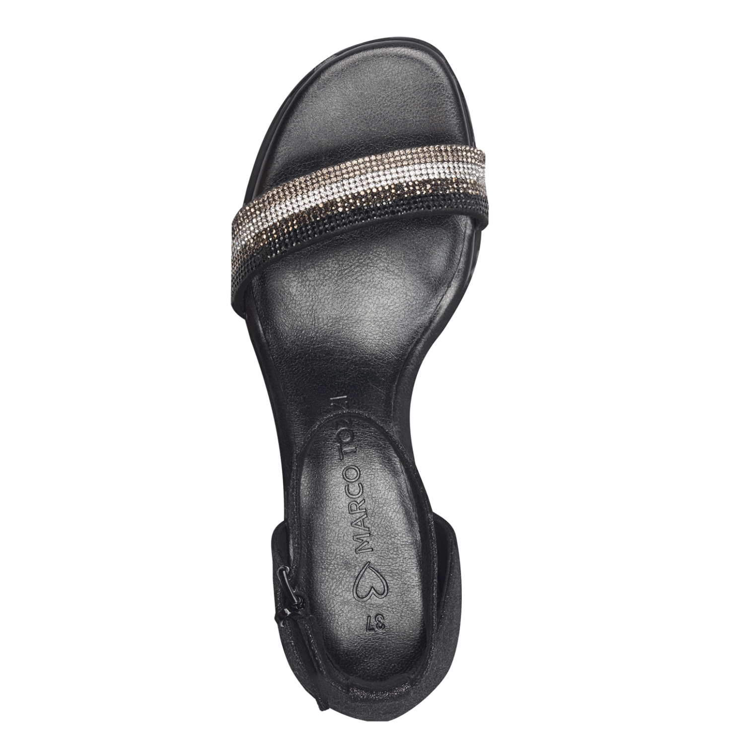 Černé sandálky na podpatku MARCO TOZZI 28301