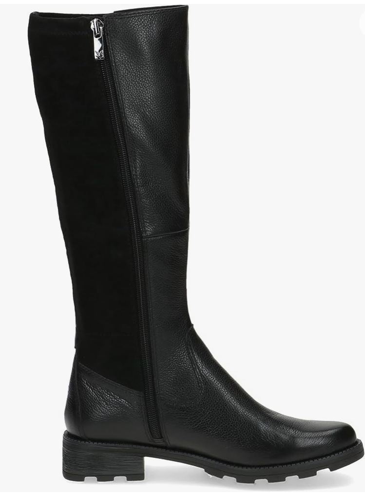 Černé kožené kozačky CAPRICE 25611