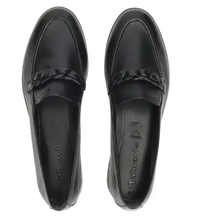 Dámské černé kožené mokasíny 24200