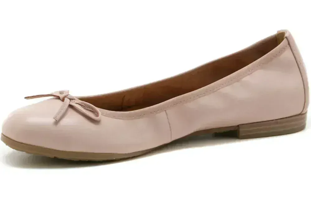 Starorůžové kožené baleríny Marco Tozzi 22100