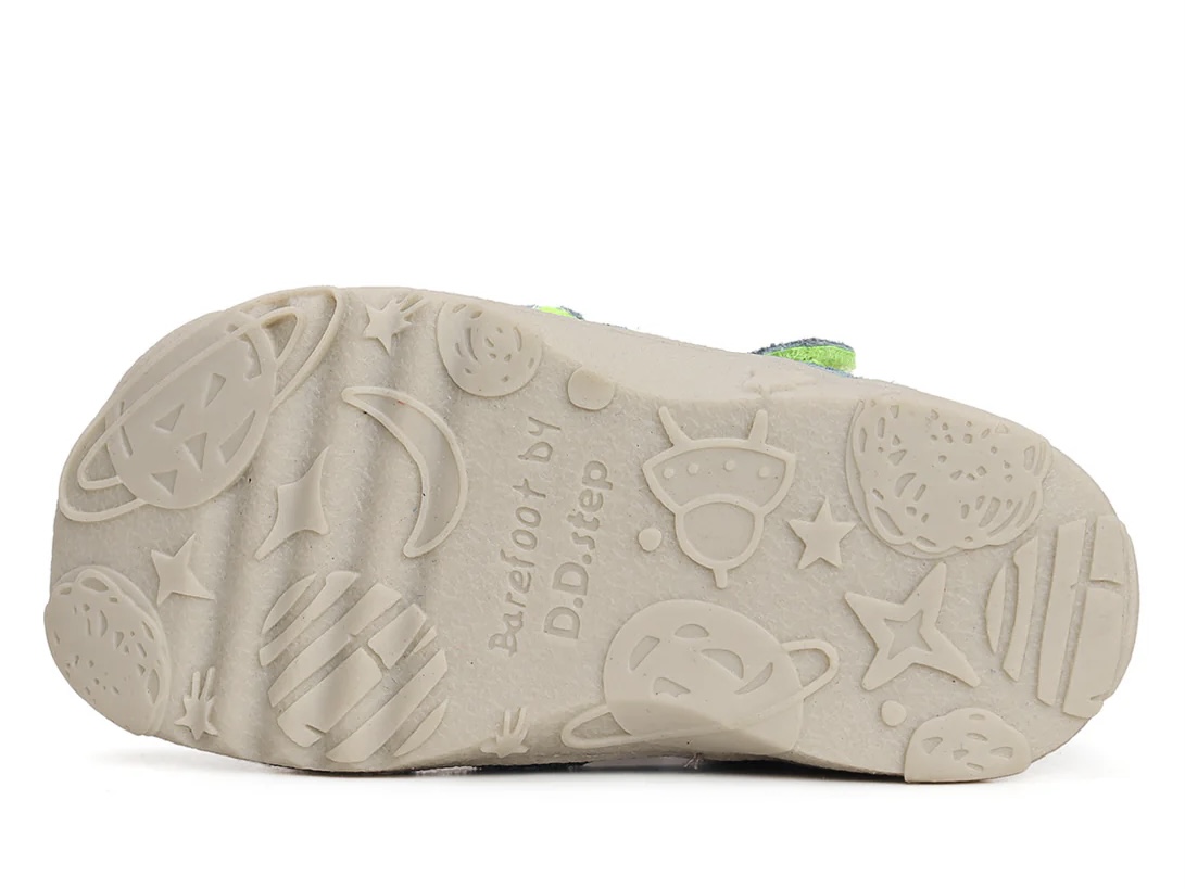 Modré kožené barefoot sandálky D.D.step G077-41565A