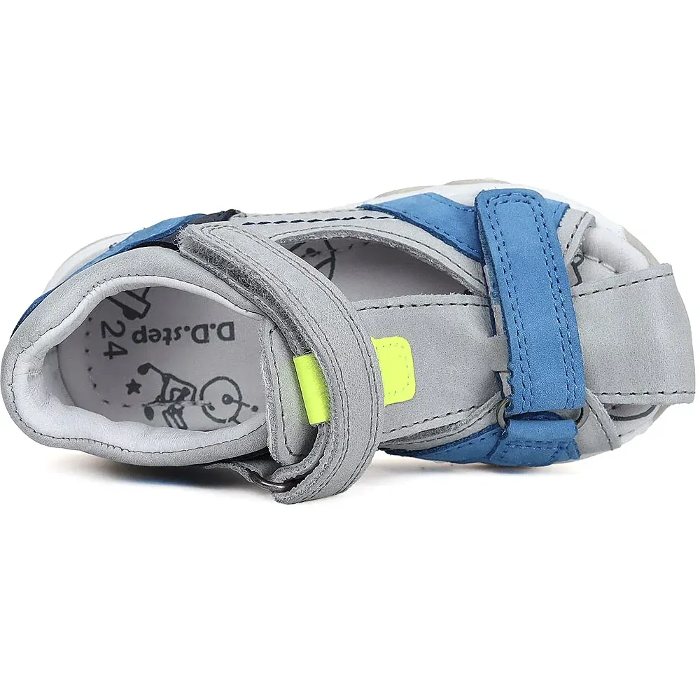 Šedé kožené sandálky D.D.step G064-41451B