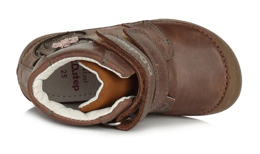 Kožená kotníková obuv D.D.step barefoot A063-35A s kočičkou