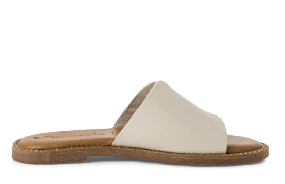 Měkké kožené béžové nazouváky - pantofle TAMARIS 27135