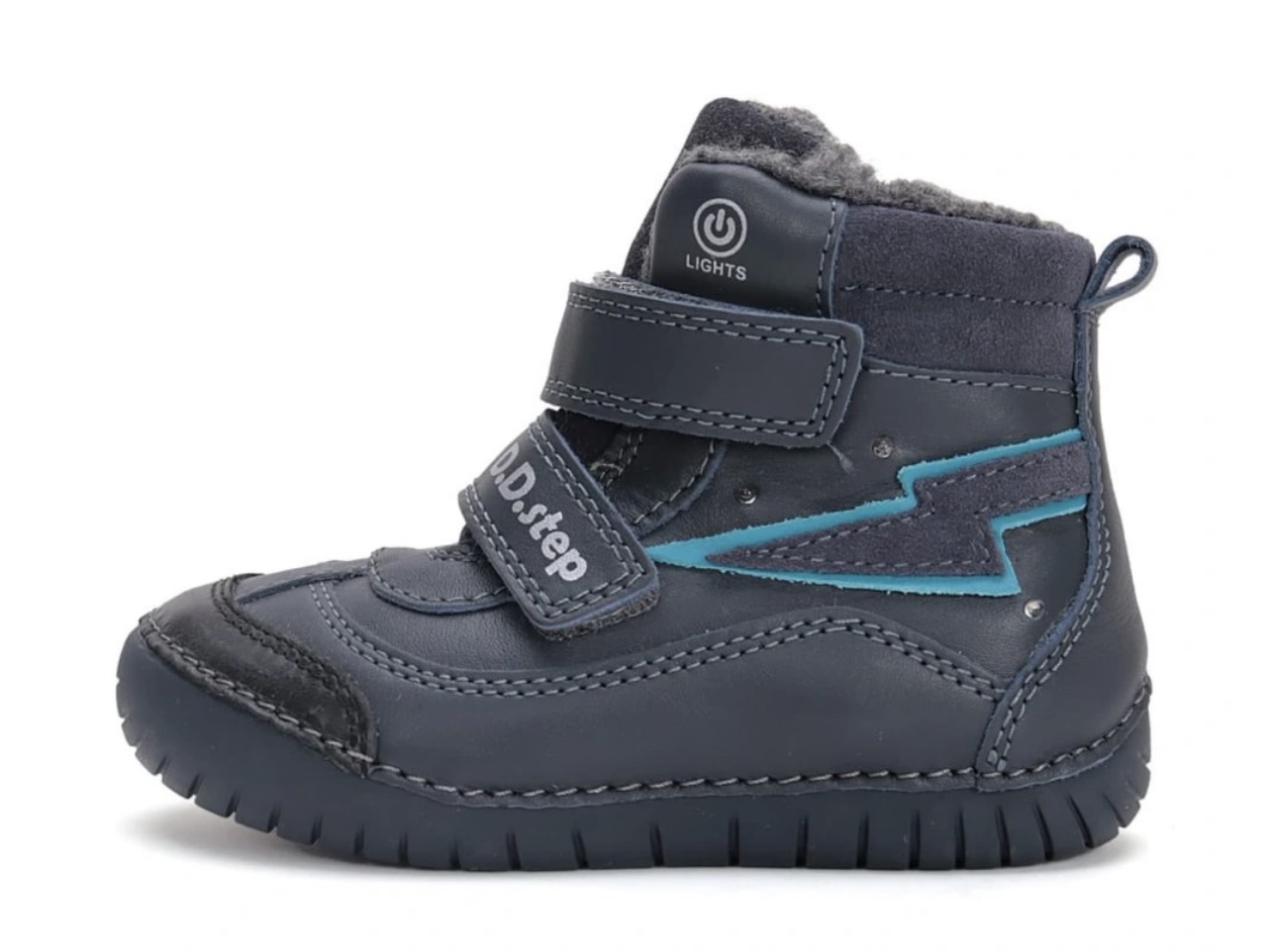 Zimní kožené blikací boty D.D.step W050-42707