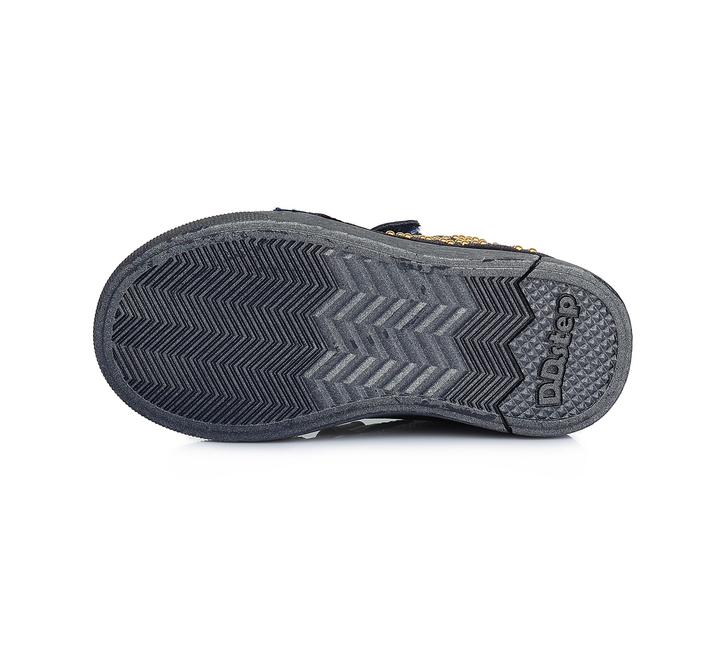 Dívčí modré kožené boty D.D.step S068-194A s hvězdou