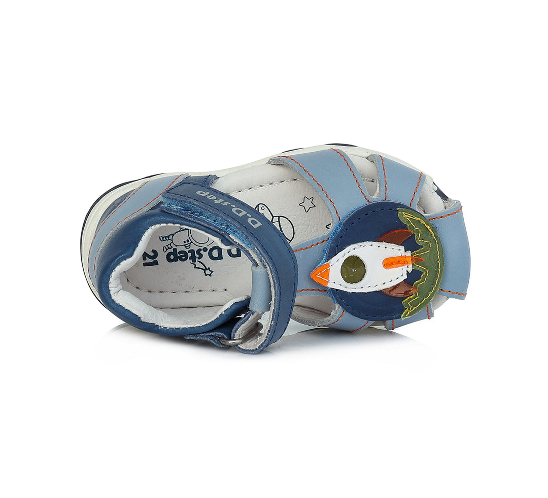 Modré kožené sandálky s raketou D.D.step AC64-135