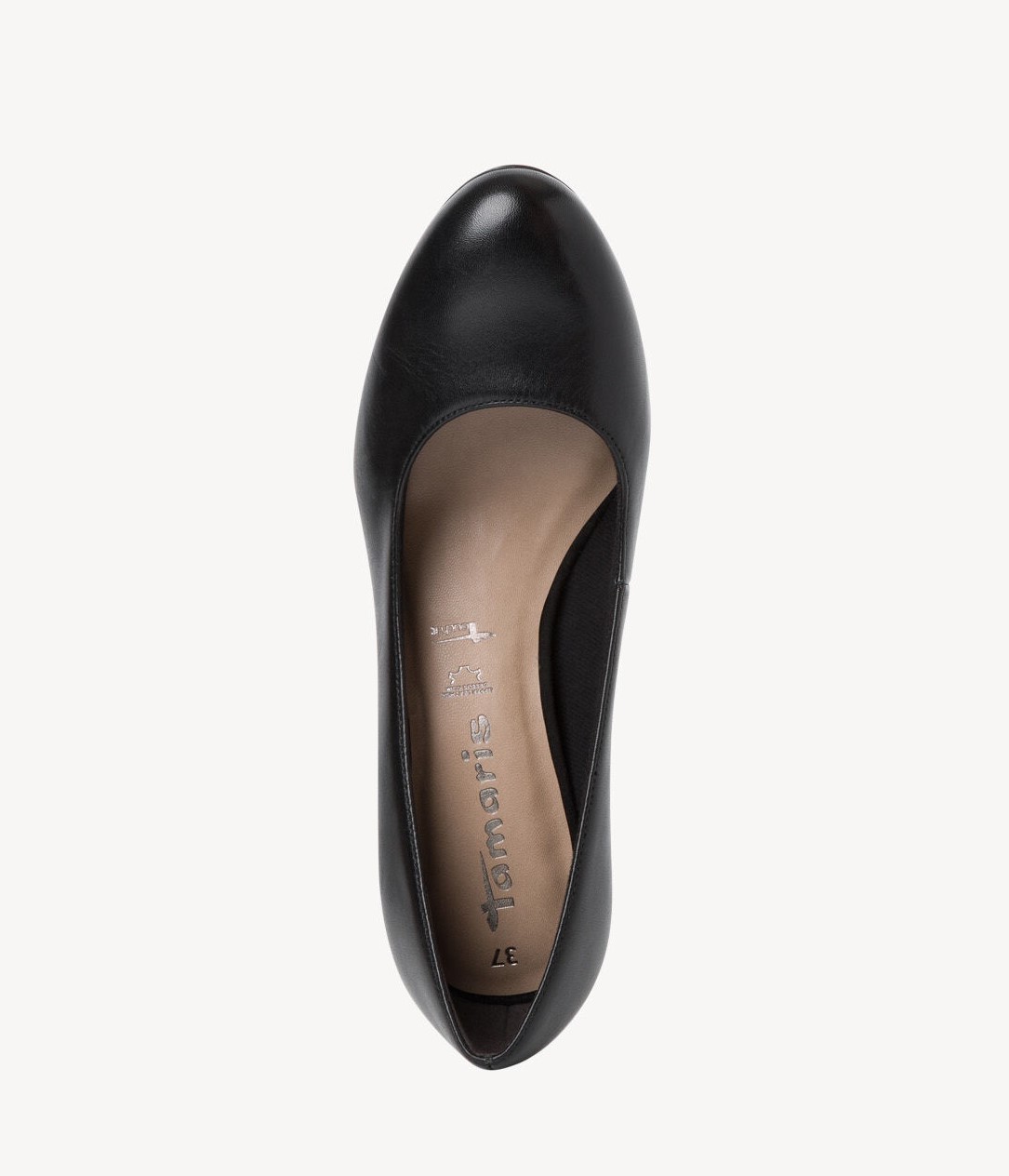 Černé kožené lodičky TAMARIS 22410