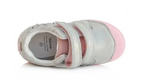 Dívčí šedé kožené blikací boty D.D.step S049-329