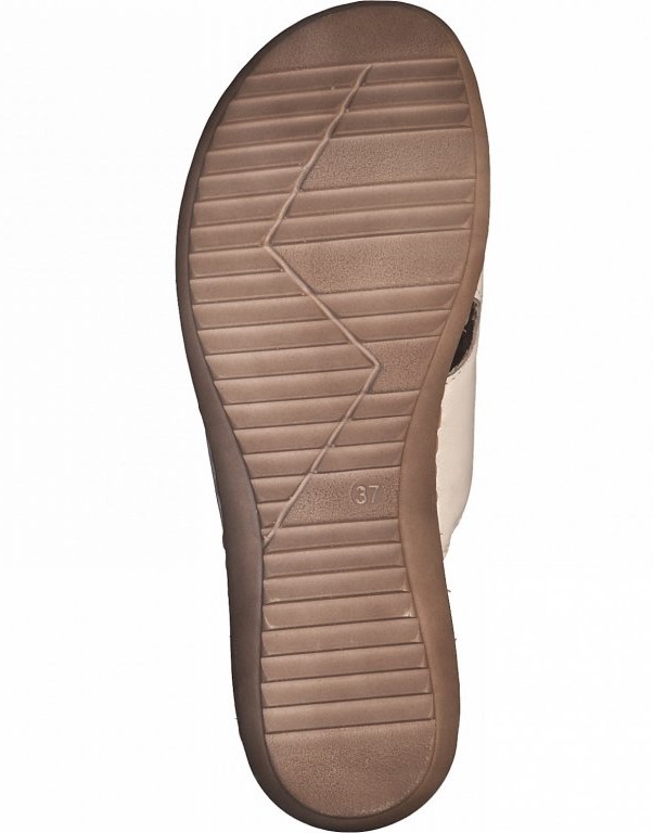 Pohodlné bílé kožené nazouváky - pantofle MARCO TOZZI 27901