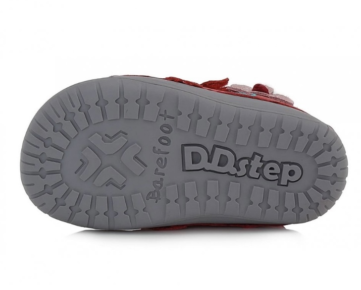 Dívčí kožená barefoot obuv D.D.step S070-375 s kytičkou