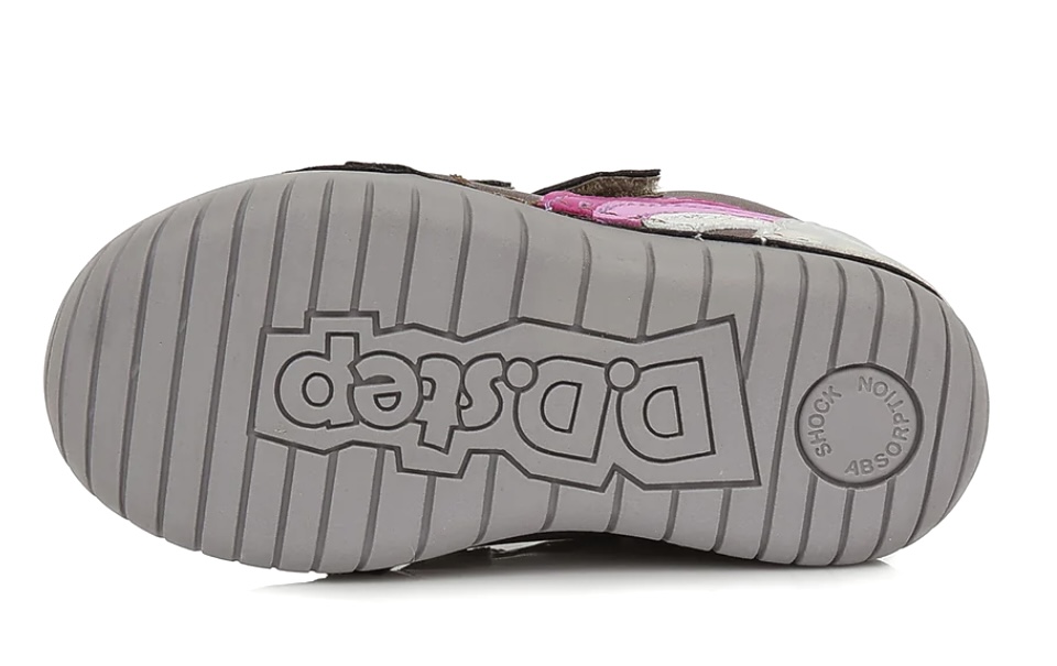 Dívčí bronzové kožené boty D.D.step S050-321 s duhou