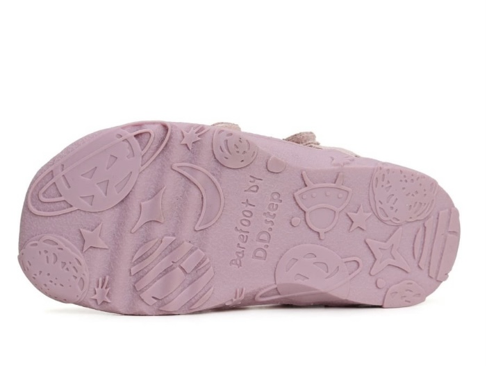 Růžové kožené barefoot sandálky D.D.step G077-41565B