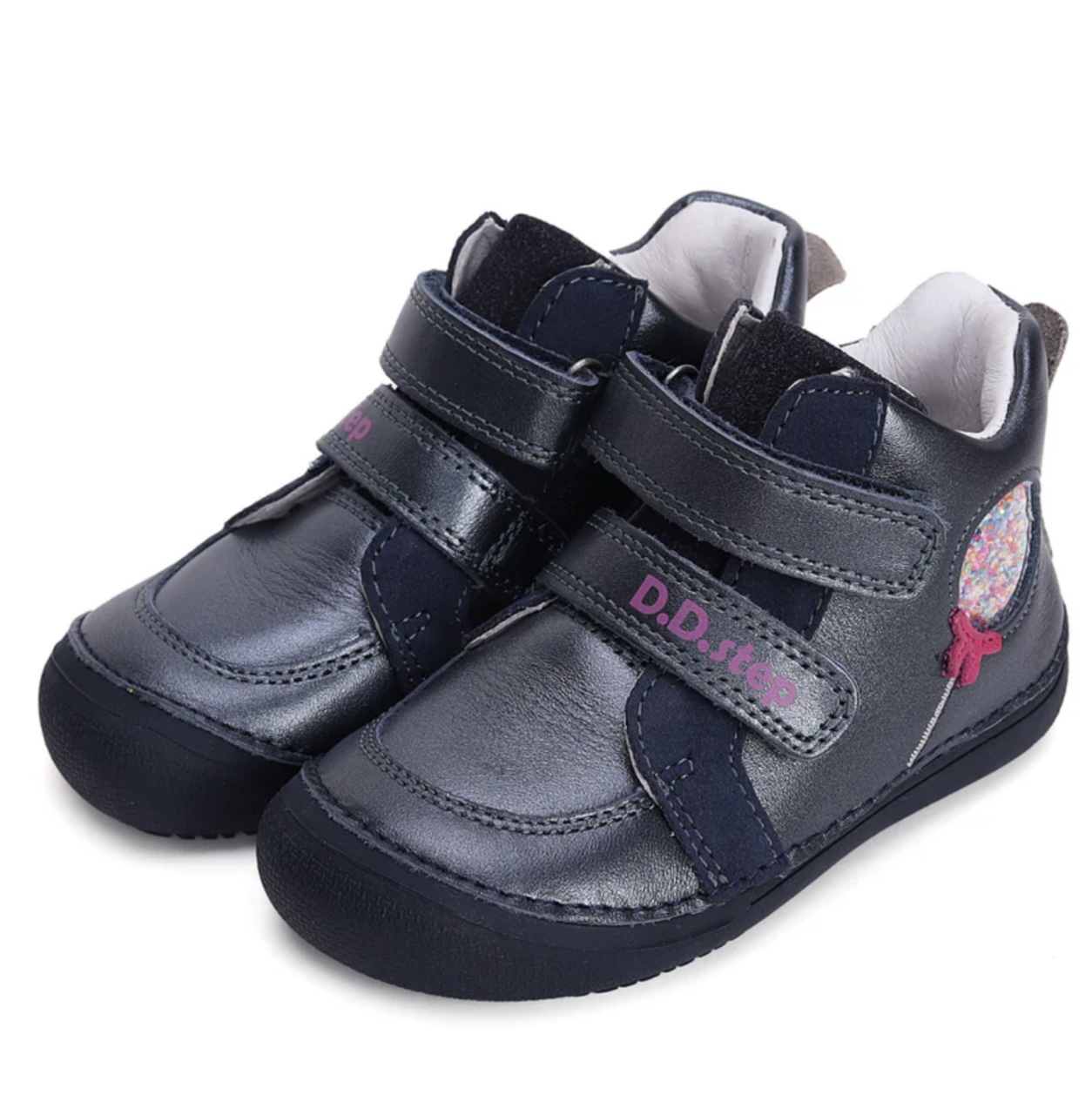 Dívčí kotníkové kožené boty D.D.step A063-42804 barefoot