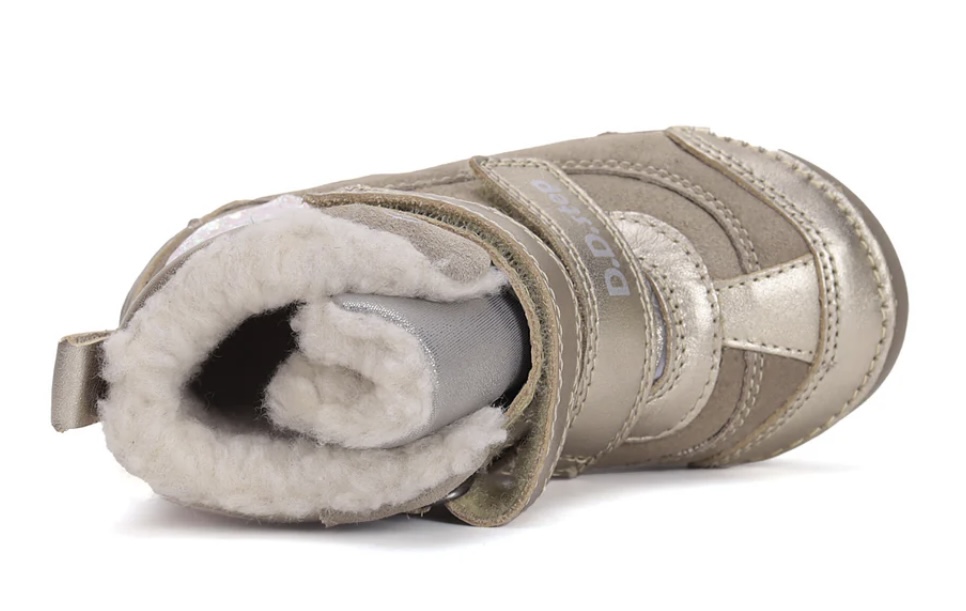 Dívčí zimní kožené blikací boty D.D.step W050-42707D