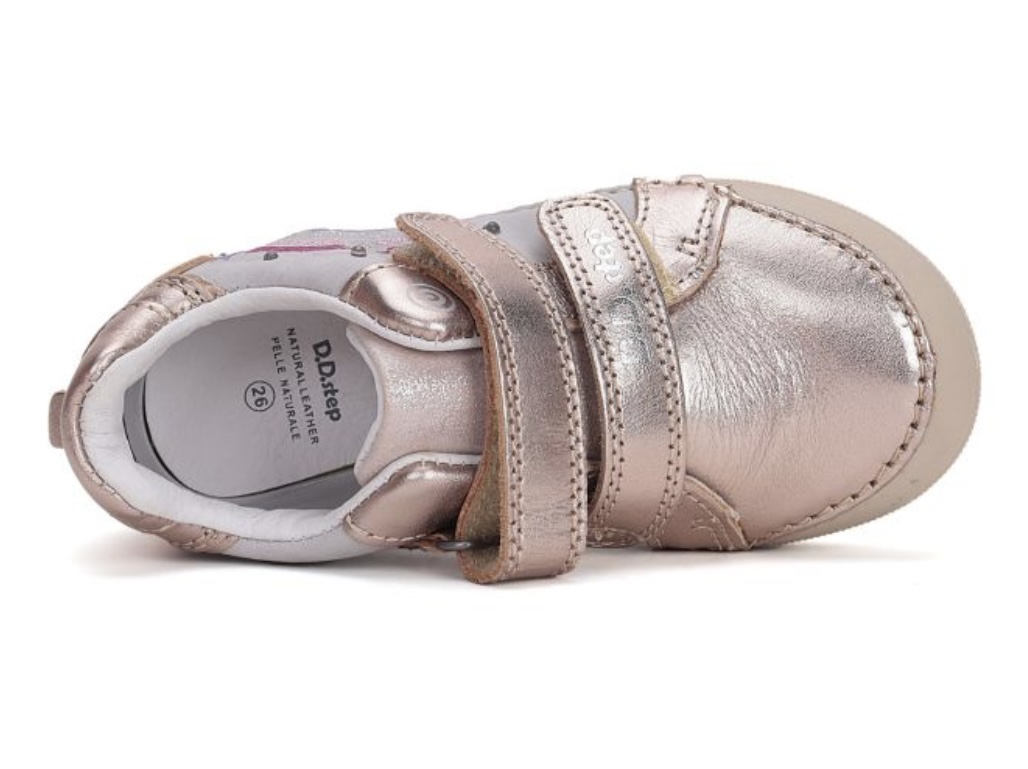  Zlatá kožená blikací obuv D.D.step S068-51865B