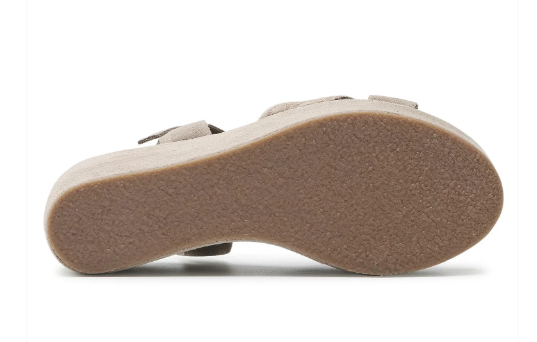 Béžové kožené sandály na klínku MARCO TOZZI 28020