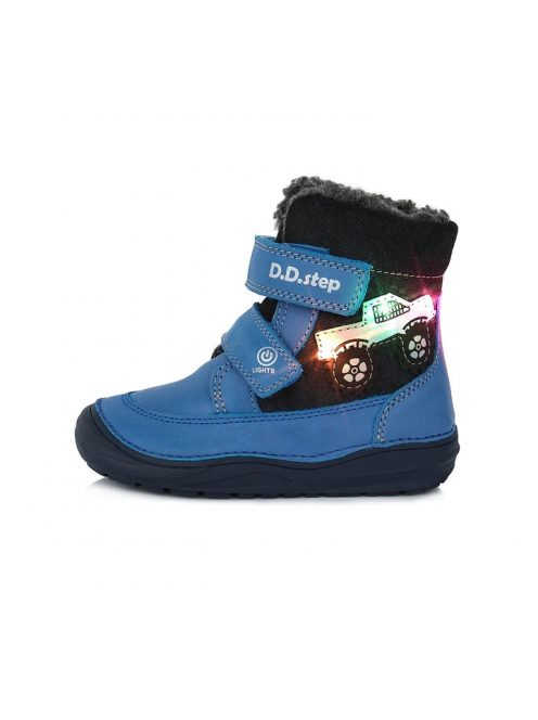 Chlapecká zimní blikací obuv D.D.step W071-32A s autem