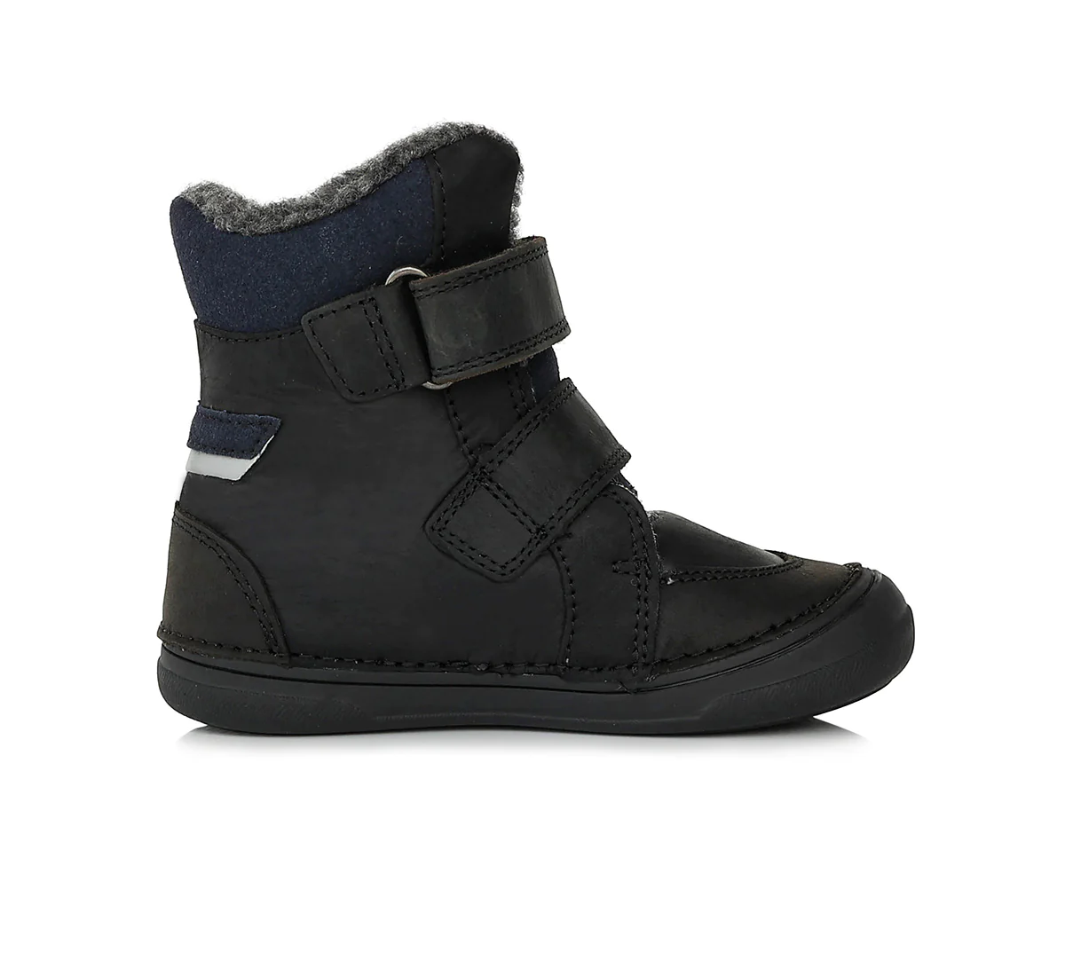 Chlapecká zimní černá kožená obuv D.D.step W078-382