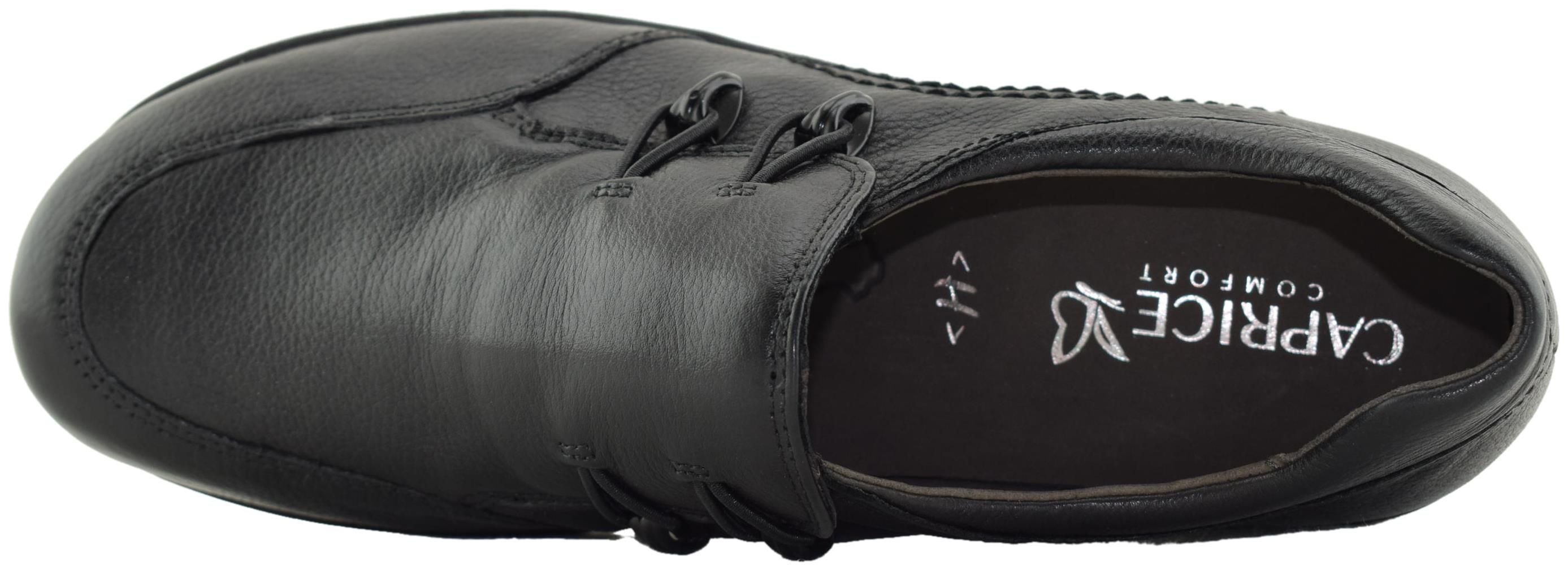 Černé kožené mokasíny - polobotky Caprice 24705