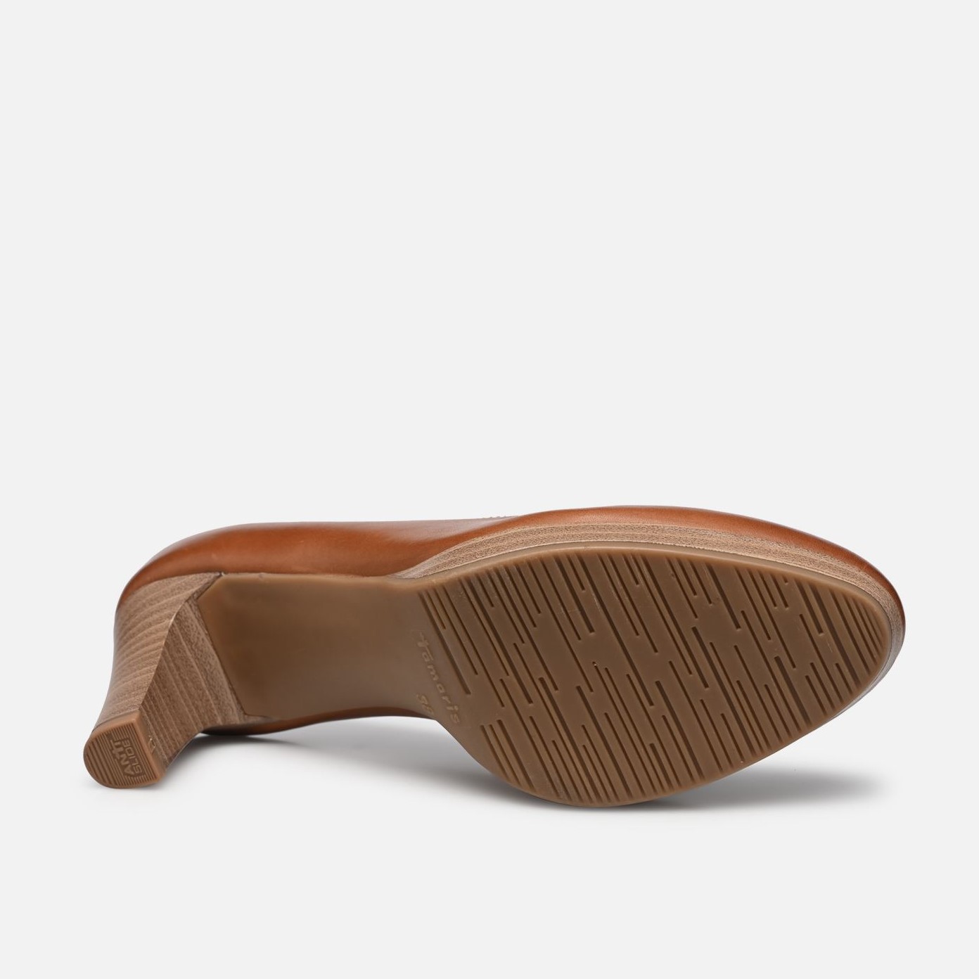 Hnědé kožené lodičky TAMARIS 22410