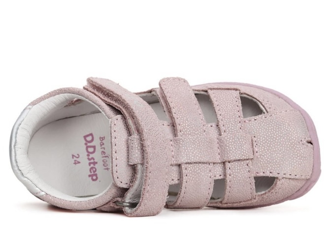 Růžové kožené barefoot sandálky D.D.step G077-41565B