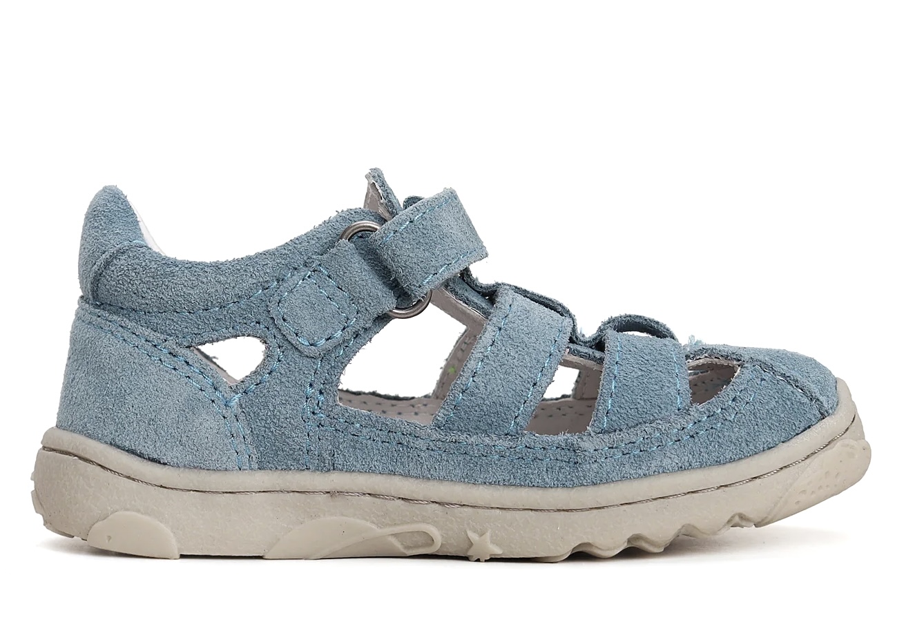 Modré kožené barefoot sandálky D.D.step G077-41565A